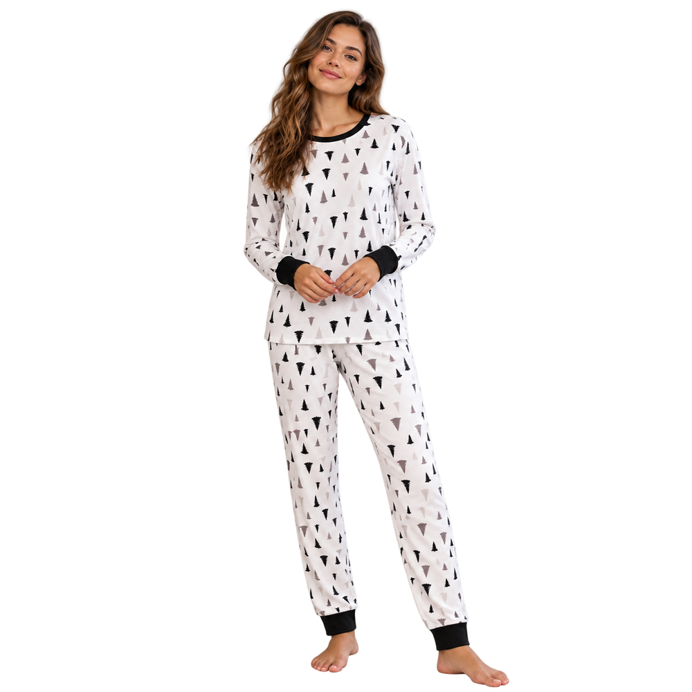 Women's Pine Tree Print Pyjama Set