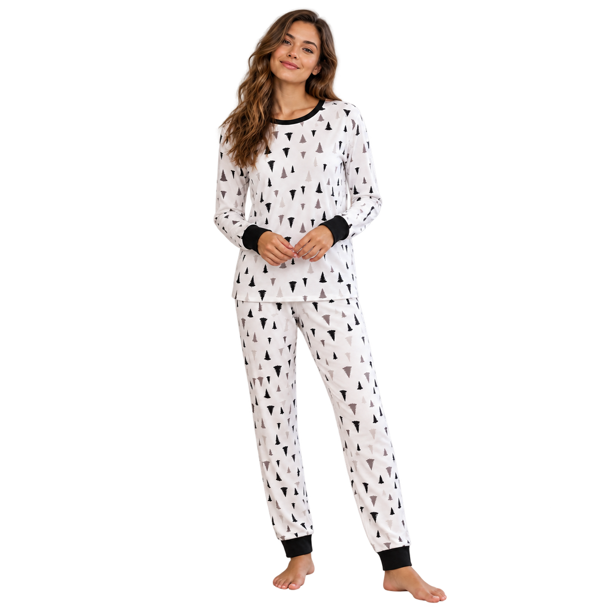 Women's Pine Tree Print Pyjama Set