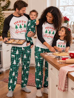 Merry Christmas Check Family Pajama Set