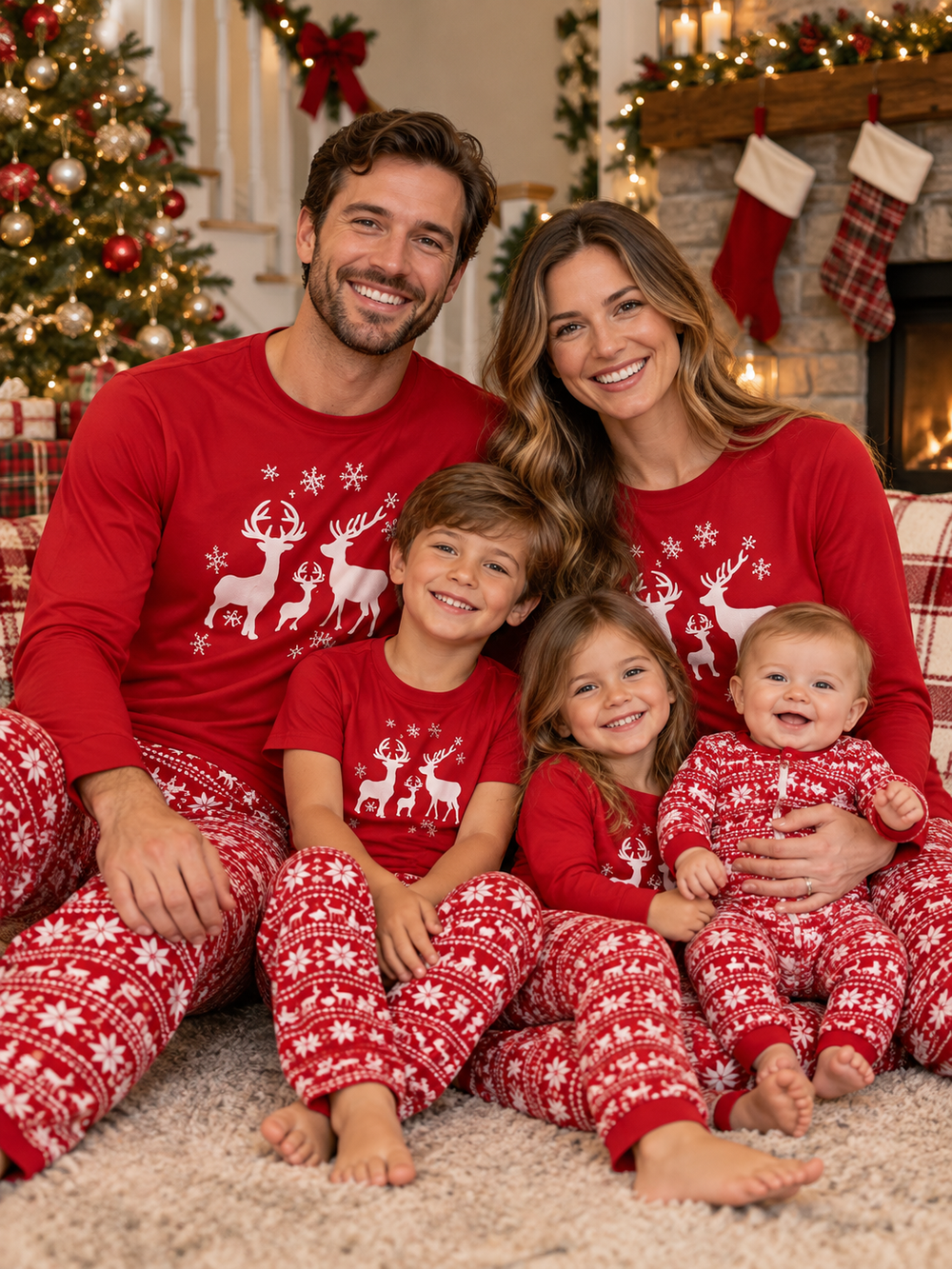 Moose Long-Sleeve Christmas Pajama Set