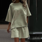 Women Tee Top Shorts Set