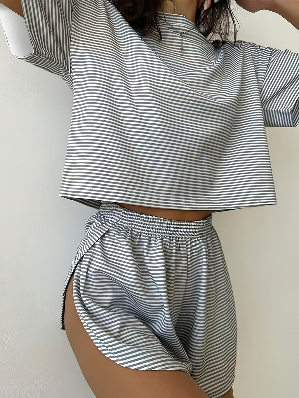Women's Soft Polyester Blend Two-Piece Shorts Set
