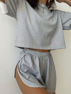 Women's Soft Polyester Blend Two-Piece Shorts Set