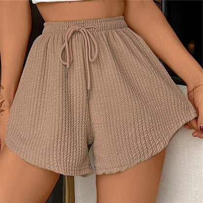 Lace Up High Waisted A-Line Shorts