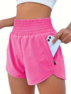 Women's High-Waisted Running Shorts with Pockets