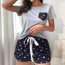 Load image into Gallery viewer, Crew Neck Tee &amp; Shorts Sleepwear
