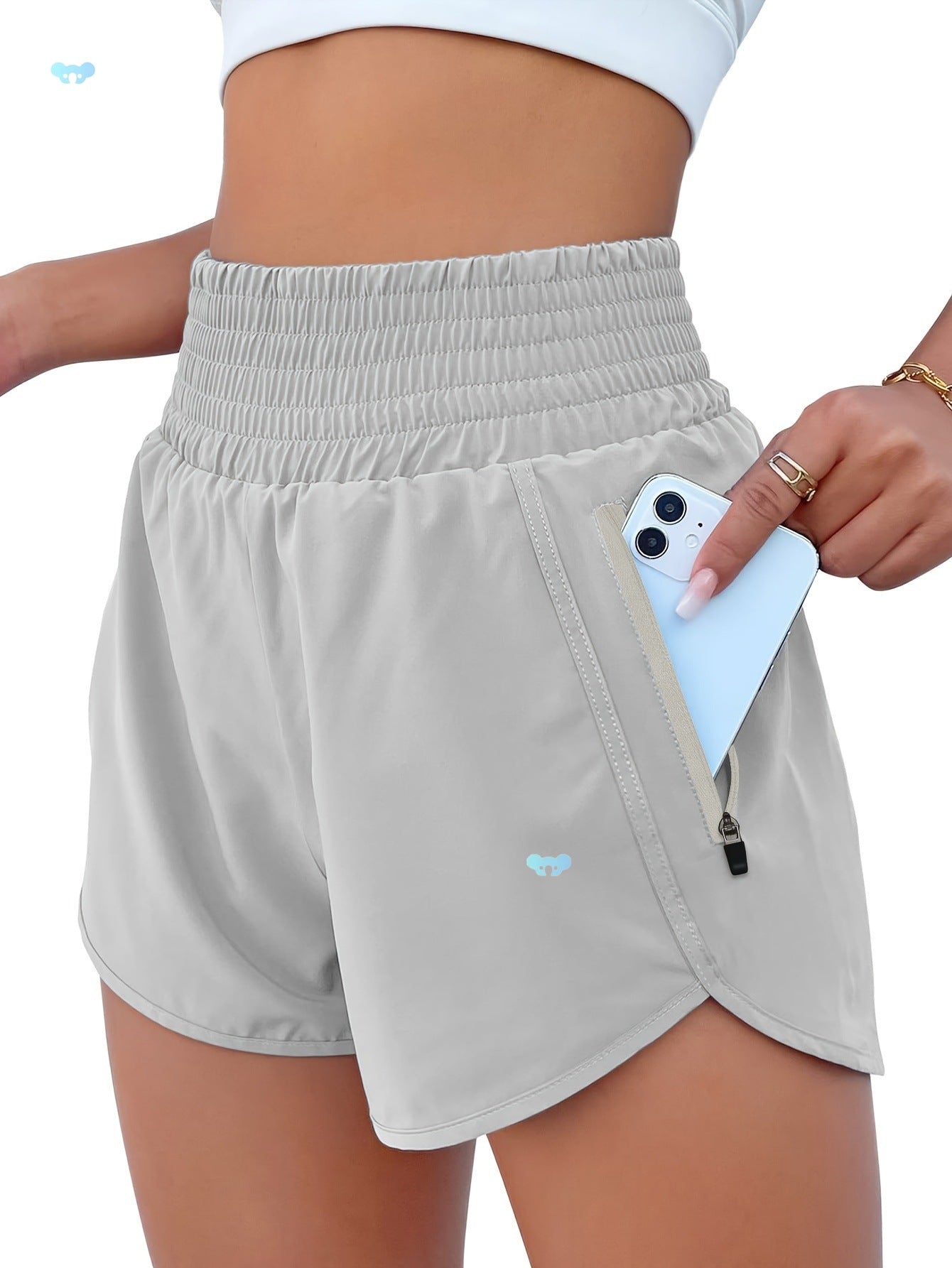 Women's High-Waisted Running Shorts with Pockets