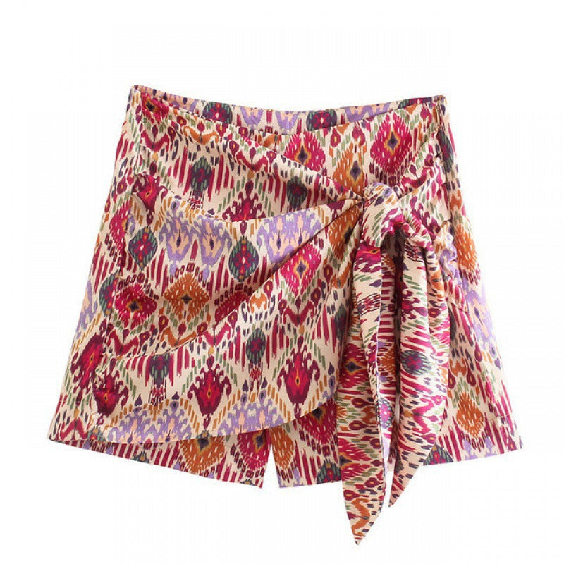 Print Skirt Shorts Set