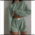 Loose Pullover Top Shorts Set