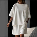 Women Tee Top Shorts Set