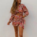 Print Skirt Shorts Set