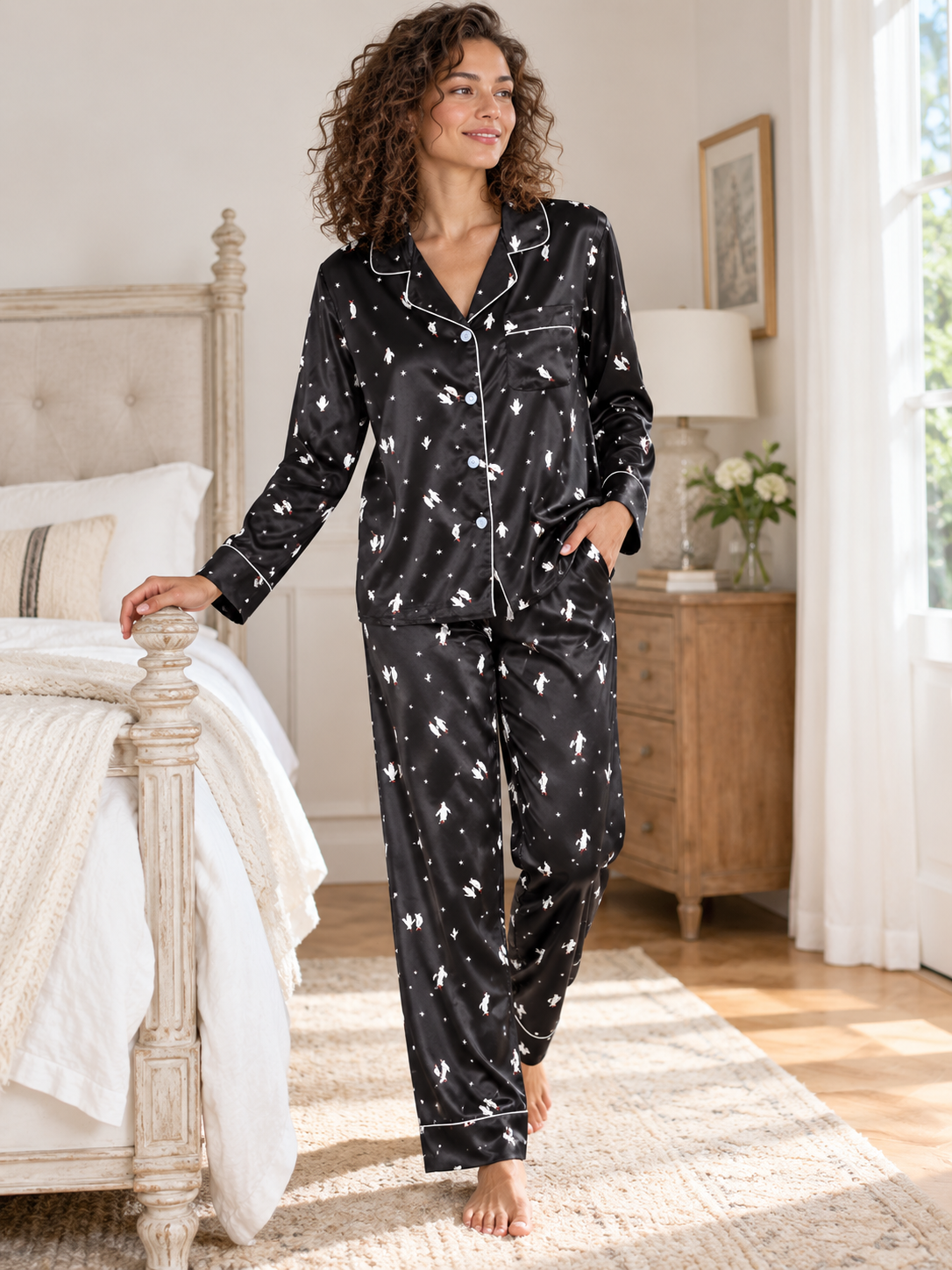 Penguin Silk Pajama Set