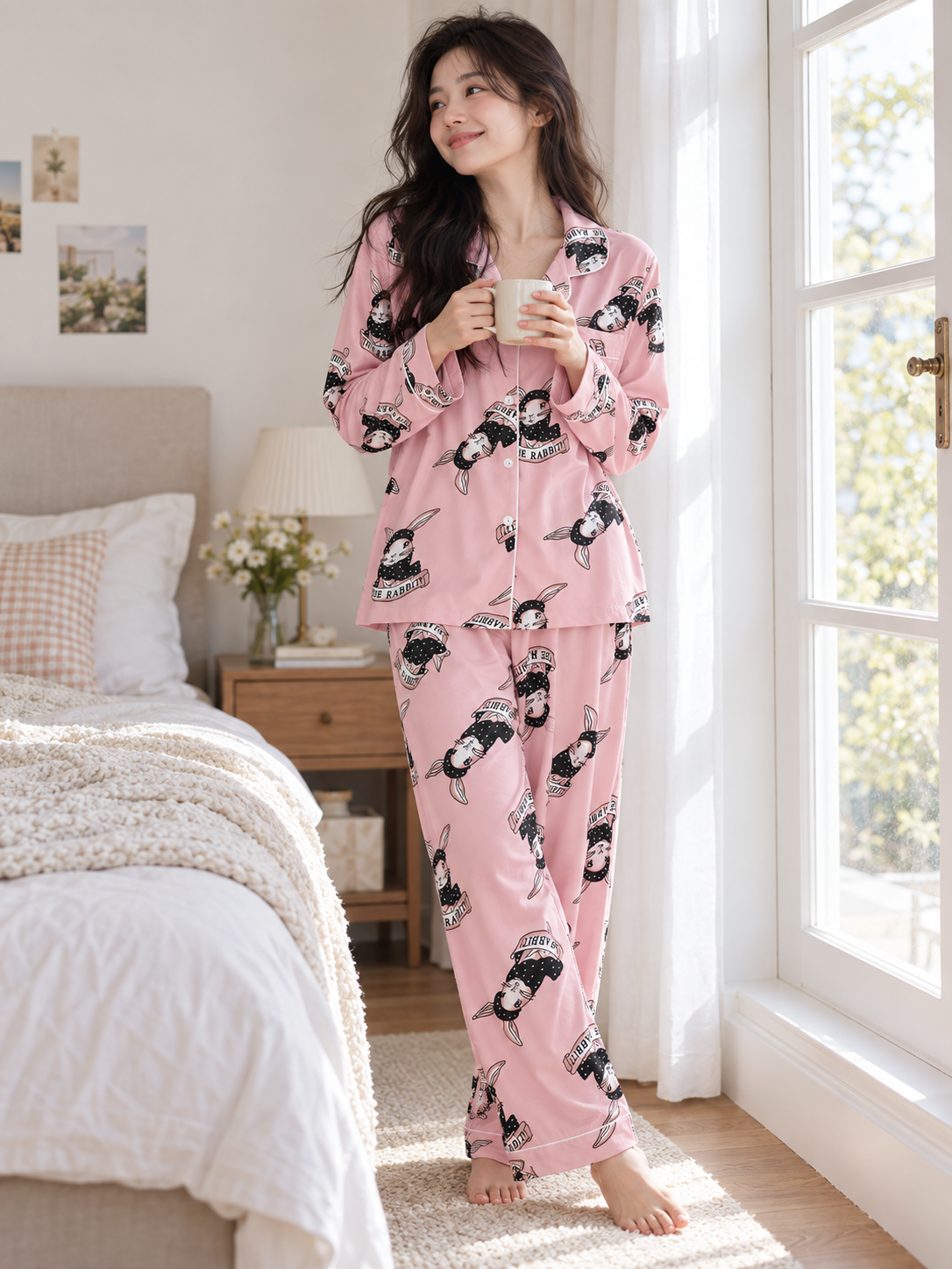 Pink Rabbit Pajama Set