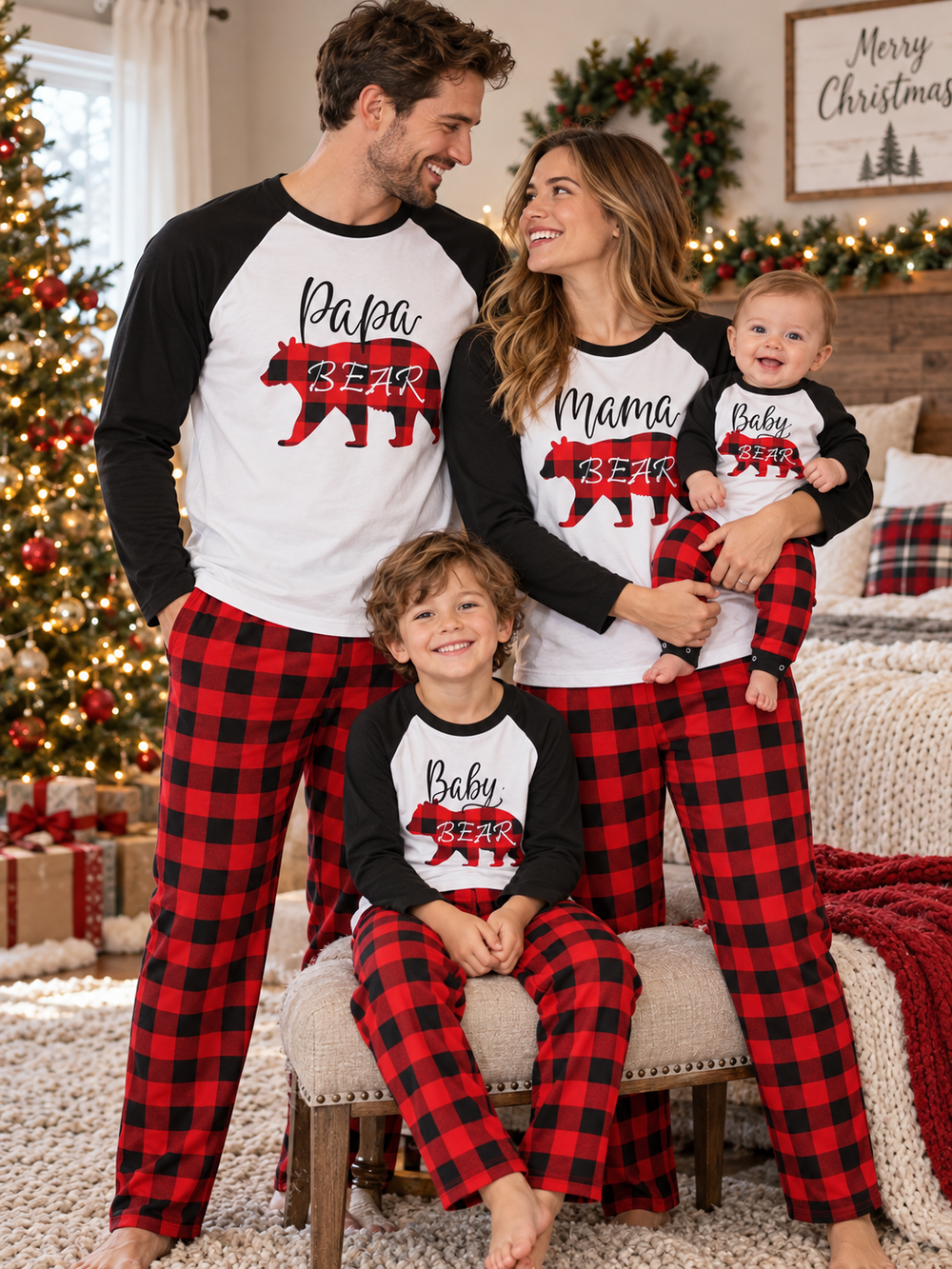 Red & Black Christmas Pajama Set