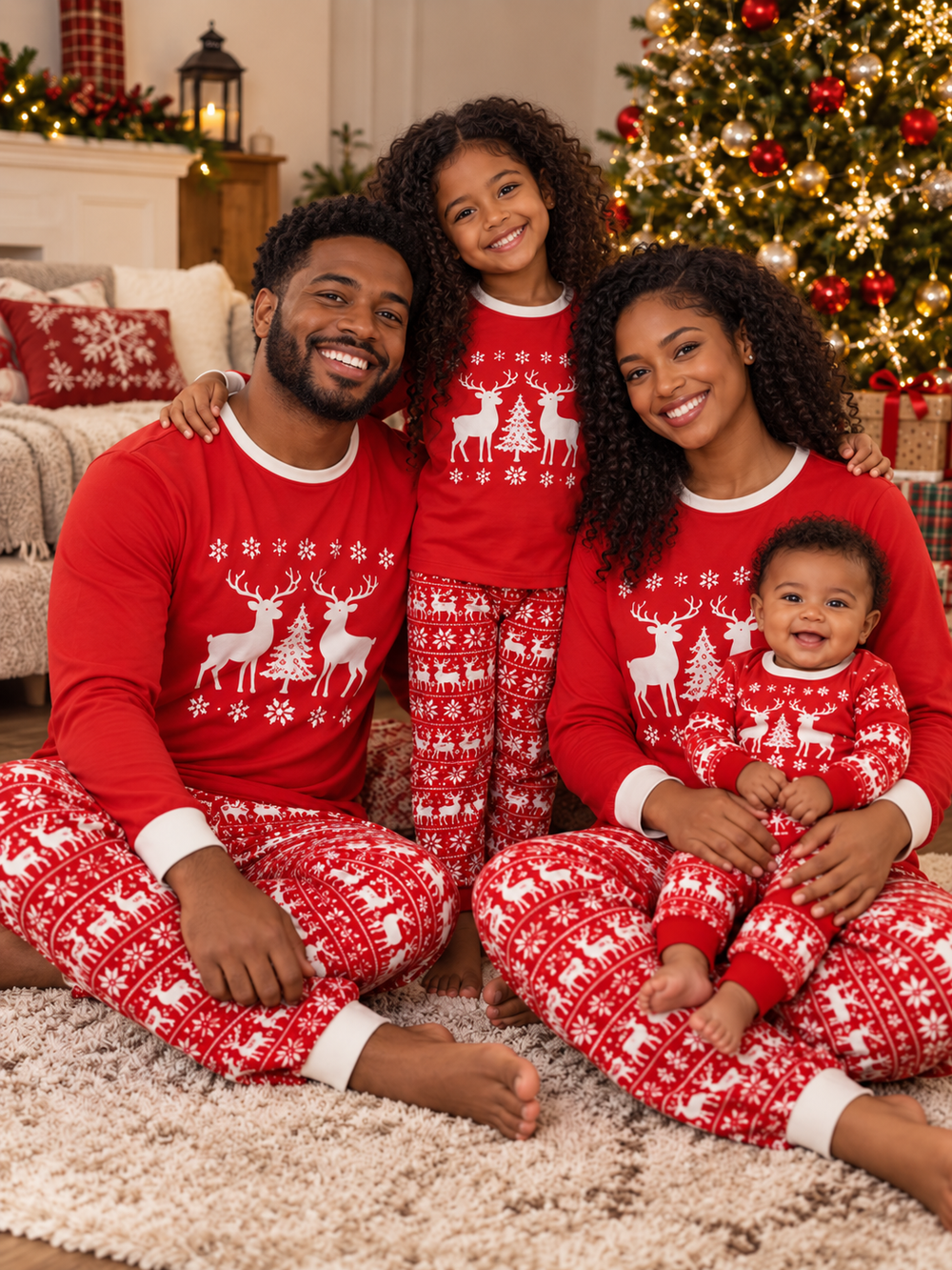 Red Christmas Matching Family Pajama Set