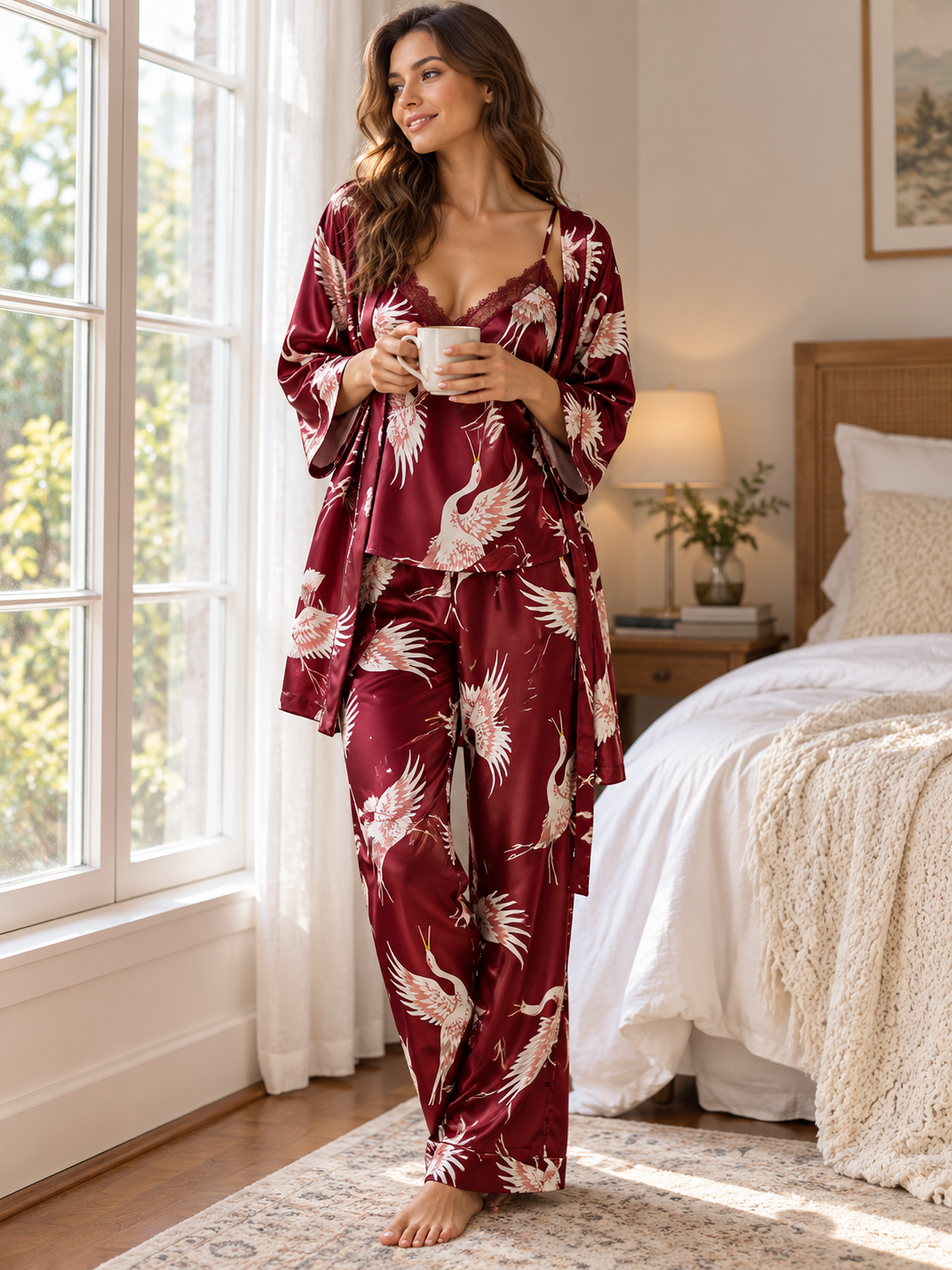 Red Flamingo 3-Piece Pajama Set