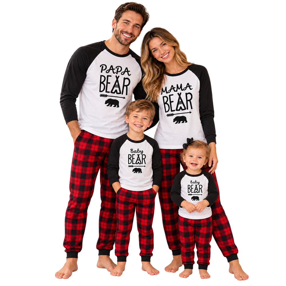 White Bear Family Matching Christmas Pyjamas