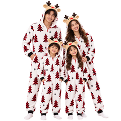Christmas Tree Hooded Jumpsuit Pyjama Set