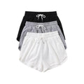 3 Pack Solid Drawstring Waist Shorts