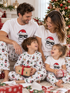 White Santa Family Matching Christmas Pajamas