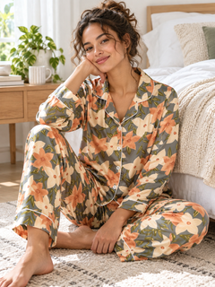 Women's Lily Flower Pajama Set