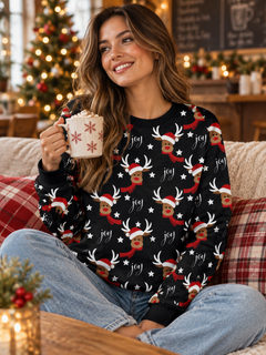 Women's Reindeer Christmas Ugly Sweater