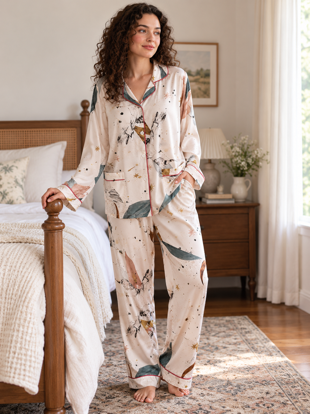 Women's Starry Sky Print Pajama Set