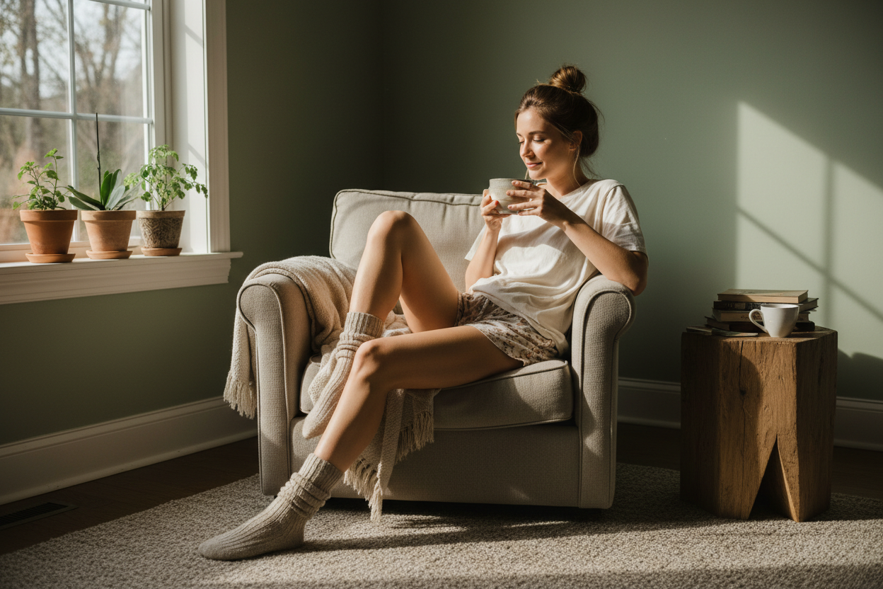 a girl wearing pajamas shorts