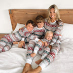 Round Neck Elegant Matching Christmas Pyjamas Set