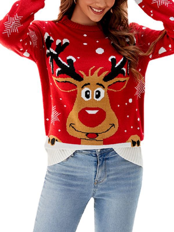 Women's Ugly Christmas Knit Top - model wearing