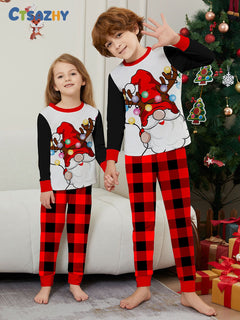 White-Beard Santa Parent-Child Long-Sleeve Pajamas - back view