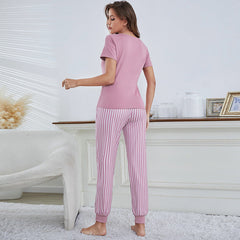 Women's Cotton Short Sleeve Pajama Set - fabric detail