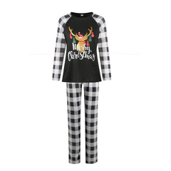 Black & White Merry Christmas Family Pajama Set - model wearing