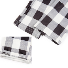 Black & White Merry Christmas Family Pajama Set - fabric detail