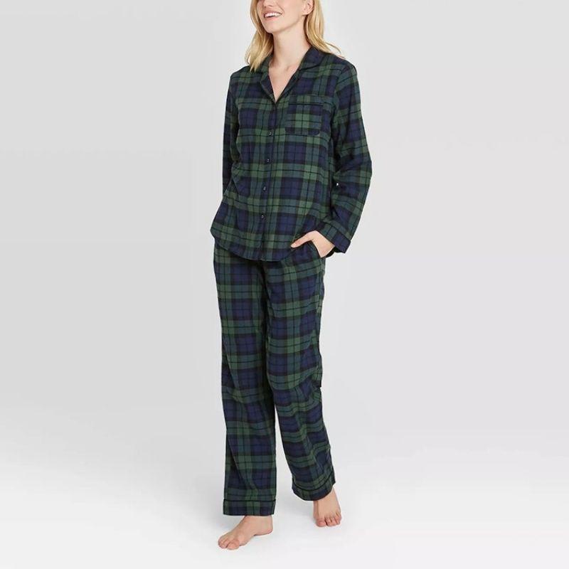 Women's Check Pajama Set - front view