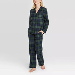 Women's Check Pajama Set - front view