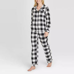 Women's Check Pajama Set - fabric detail