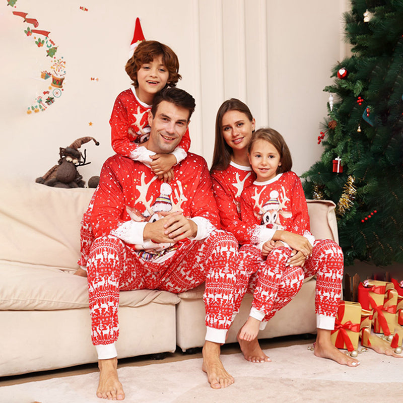 Christmas Deer Family Pajamas - model wearing