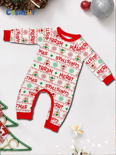 Christmas Deer Print Parent-Child Pajama Set - model wearing