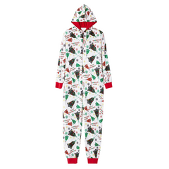Christmas Print Jumpsuit Pajama Set - model wearing