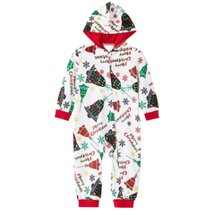 Christmas Print Jumpsuit Pajama Set - fabric detail