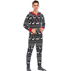 Men's Christmas Print Hooded Pajama Set - back view
