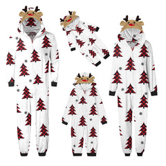 Christmas Tree Hooded Jumpsuit Pajama Set - model wearing