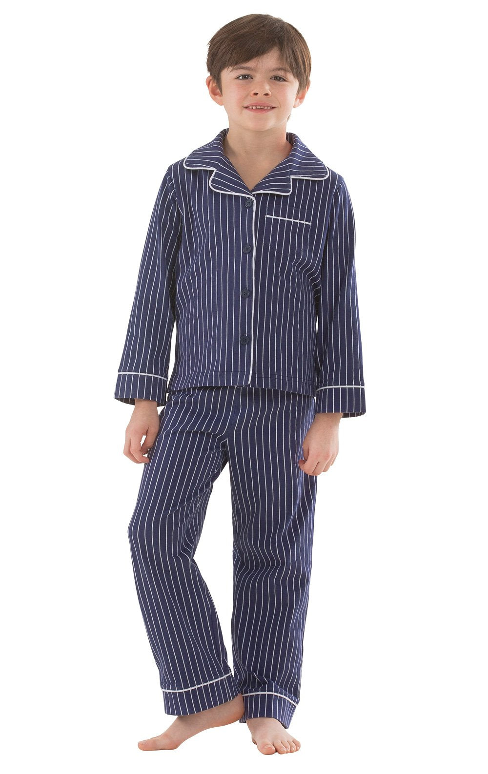 Boys' Classic Stripe Pajamas - model wearing
