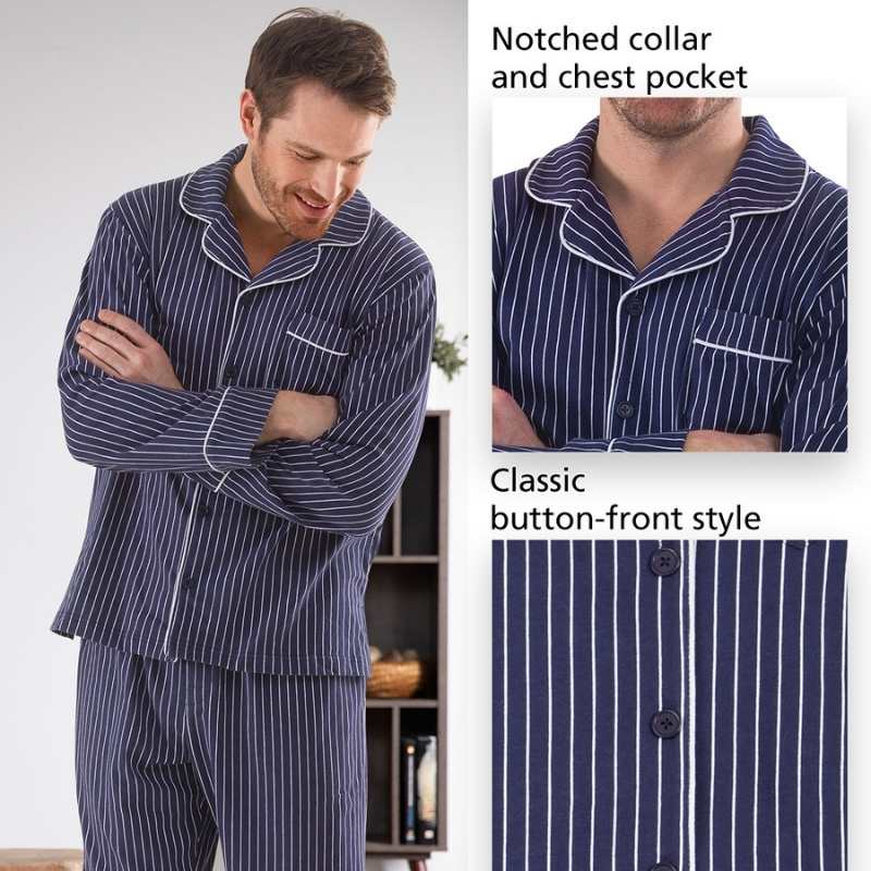 Men's Classic Stripe Pajamas - model wearing