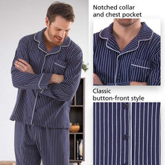 Men's Classic Stripe Pajamas - model wearing