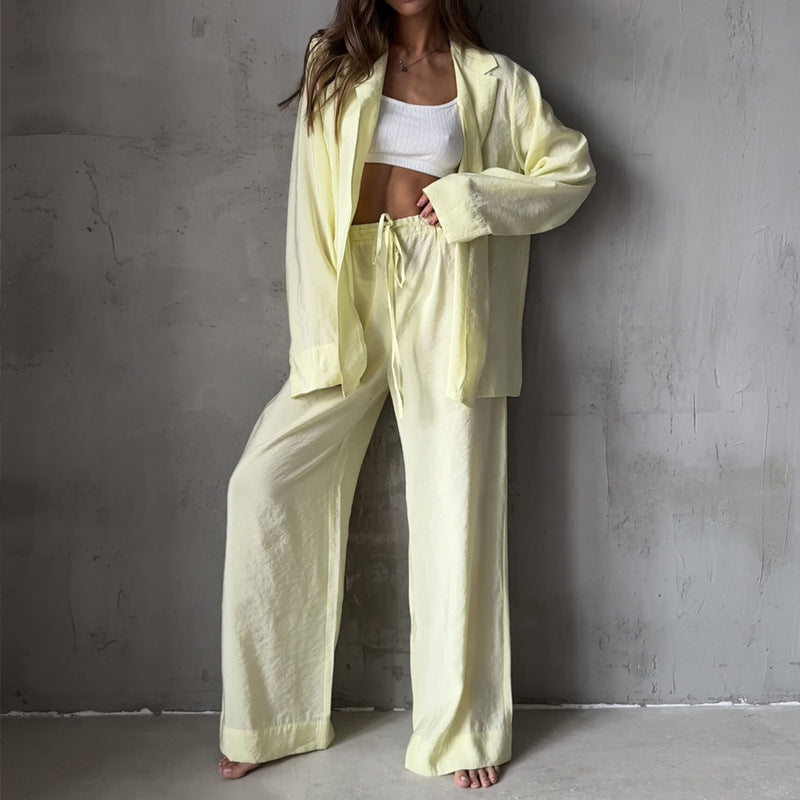 Women's Cotton Loose Pajama Set - back view