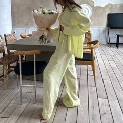 Women's Cotton Loose Pajama Set - fabric detail