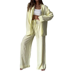 Women's Cotton Loose Pajama Set - model wearing