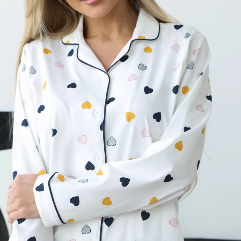 Women's Cotton Love Print Pajama Set - back view